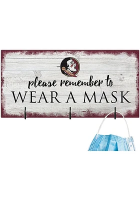 Florida State Seminoles Please Wear Your Mask Sign - Maroon
