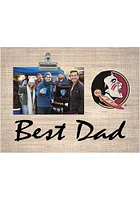 Florida State Seminoles Best Dad Burlap Clip Picture Frame - Maroon