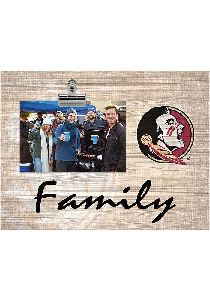 Florida State Seminoles Family Burlap Clip Picture Frame - Maroon