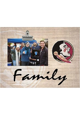 Florida State Seminoles Family Burlap Clip Picture Frame - Maroon