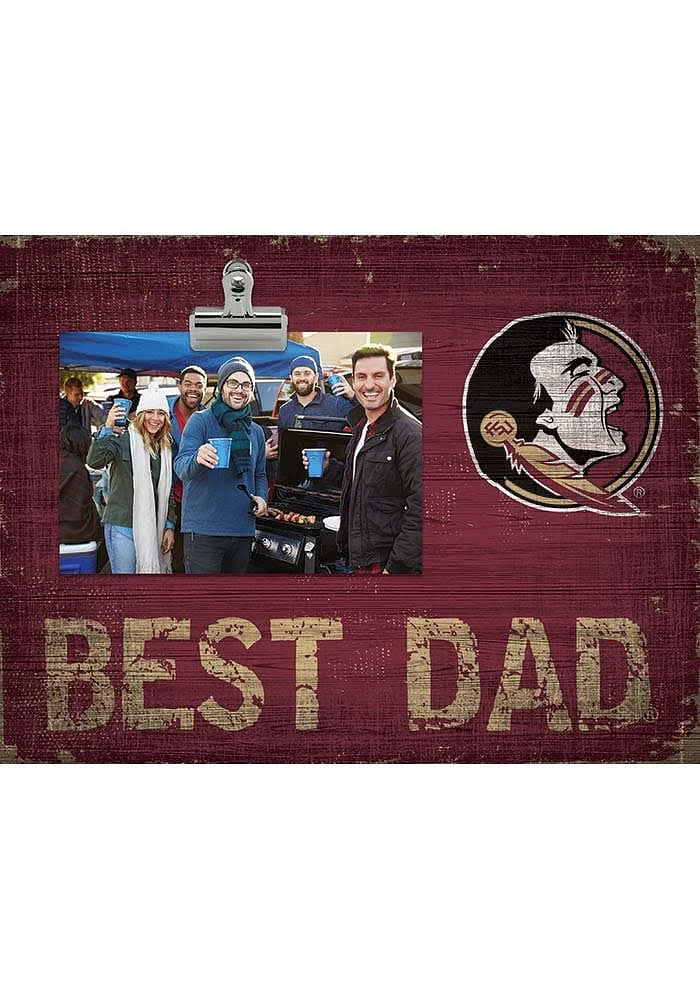 Florida State Seminoles Best Dad Clip Picture Frame - Maroon