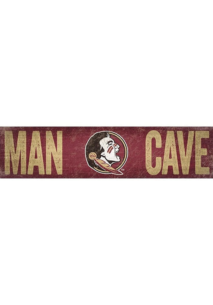Florida State Seminoles Man Cave 6x24 Sign - Maroon