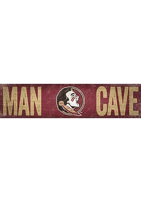 Florida State Seminoles Man Cave 6x24 Sign - Maroon