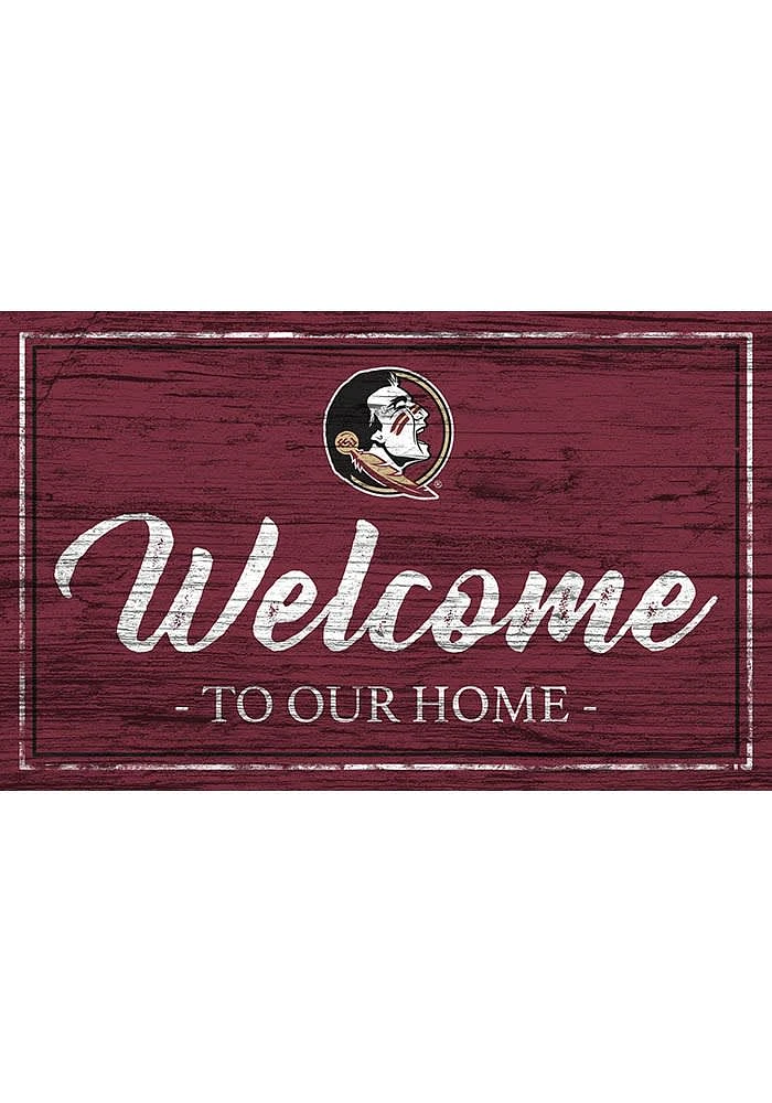 Florida State Seminoles Team Welcome 11x19 Sign - Maroon