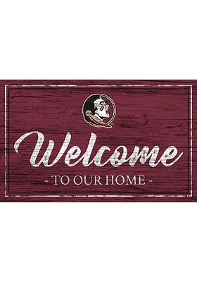 Florida State Seminoles Team Welcome 11x19 Sign - Maroon