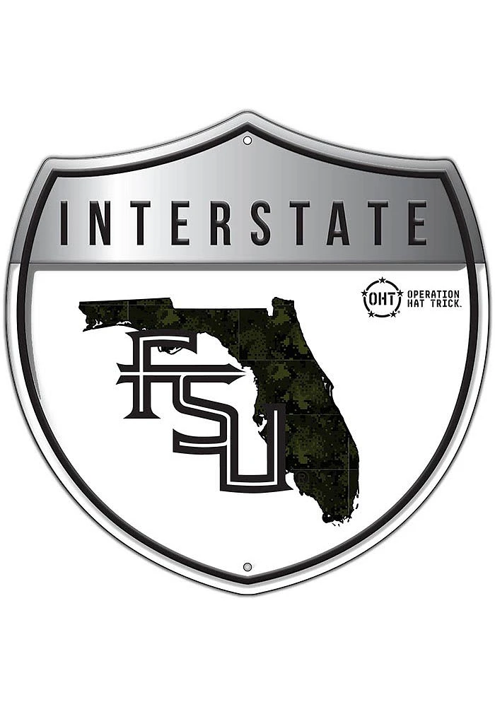 Florida State Seminoles 24in OHT Camo Interstate Sign - Maroon