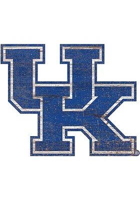 Kentucky Wildcats Distressed Logo Cutout Sign - Blue