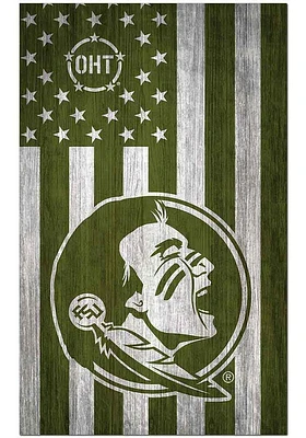 Florida State Seminoles 11x19 OHT Military Flag Sign - Maroon