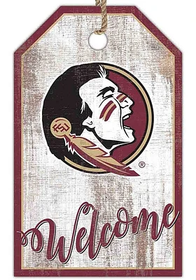 Florida State Seminoles Welcome Team Tag Sign - Maroon