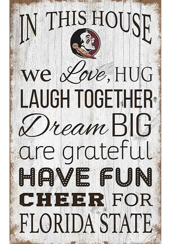 Florida State Seminoles In This House 11x19 Sign - Maroon