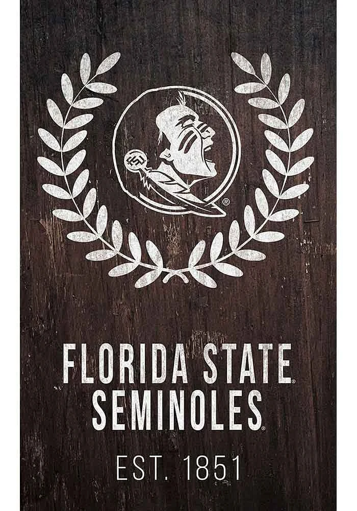 Florida State Seminoles Laurel Wreath Sign - Maroon