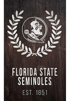 Florida State Seminoles Laurel Wreath Sign - Maroon