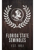 Florida State Seminoles Laurel Wreath Sign - Maroon