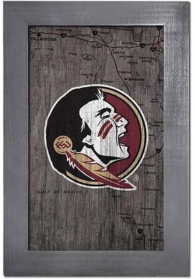 Florida State Seminoles City Map Sign - Maroon