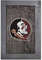 Florida State Seminoles City Map Sign - Maroon