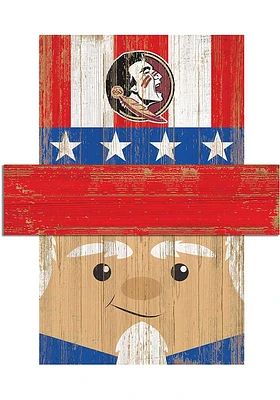 Florida State Seminoles Patriotic Head Sign - Maroon
