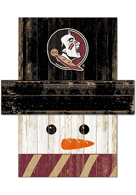 Florida State Seminoles Snowman Head Sign - Maroon