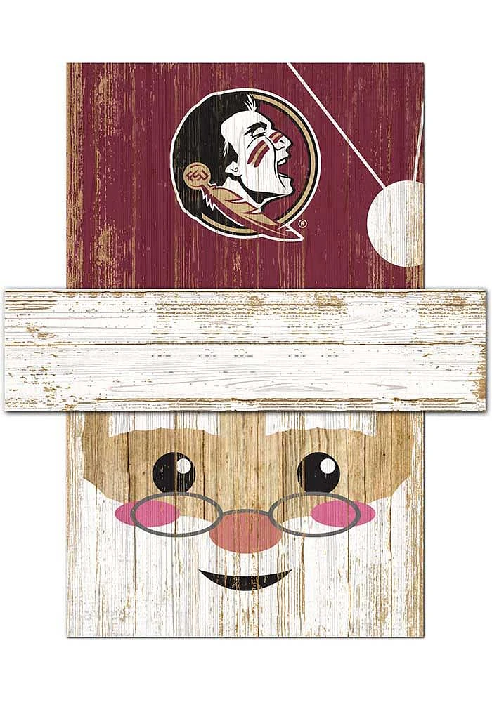 Florida State Seminoles Santa Head Sign - Maroon