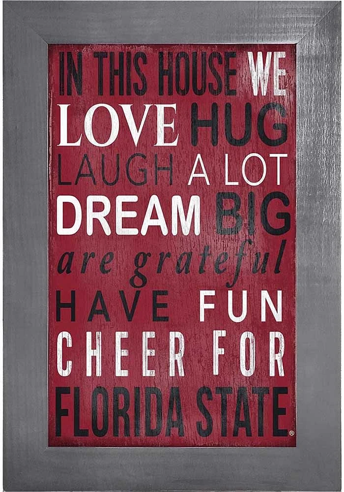 Florida State Seminoles In This House Picture Frame - Maroon