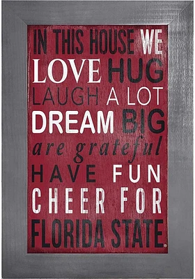 Florida State Seminoles In This House Picture Frame - Maroon