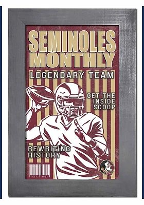 Florida State Seminoles 11x19 Framed Monthly Sign - Maroon