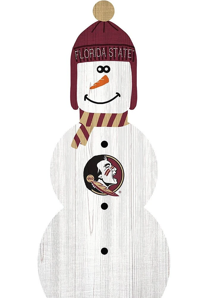 Florida State Seminoles Snowman Leaner Sign - Maroon