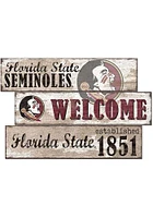 Florida State Seminoles Welcome 3 Plank Sign - Maroon