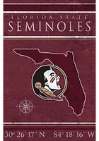 Florida State Seminoles Coordinates 17x26 Sign - Maroon