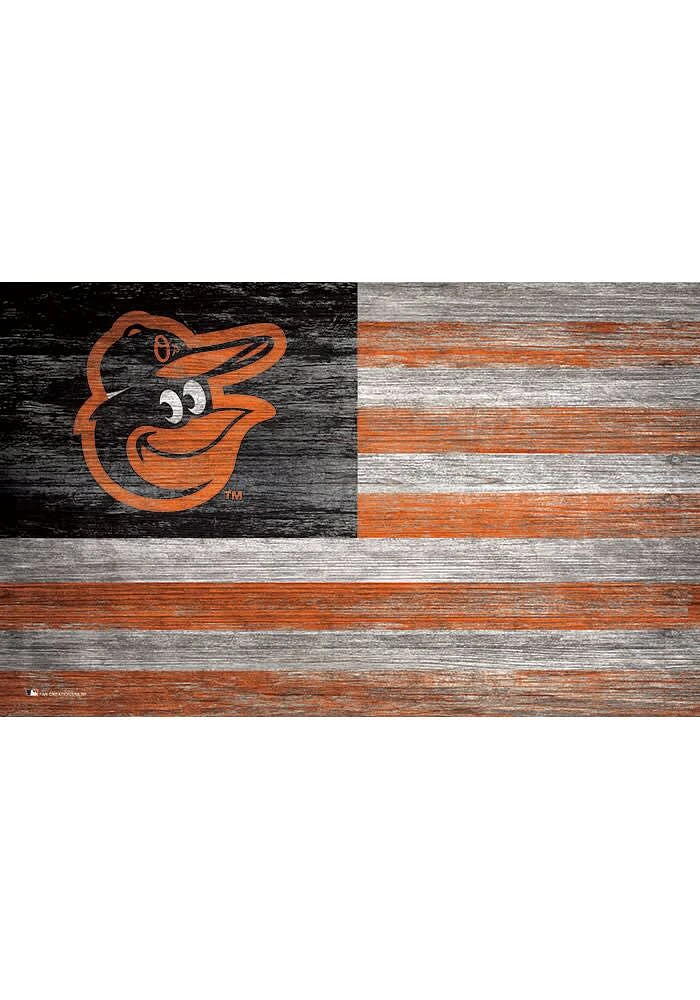 Baltimore Orioles Distressed Flag 11x19 Sign - Black