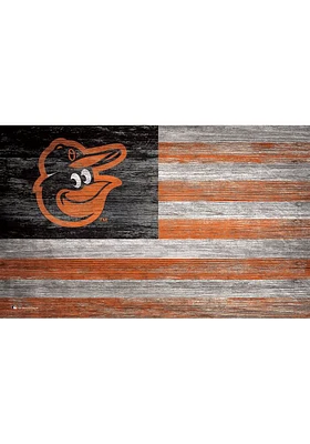 Baltimore Orioles Distressed Flag 11x19 Sign - Black