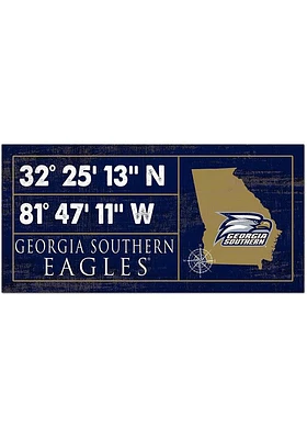 Georgia Southern Eagles Horizontal Coordinate Sign - Blue