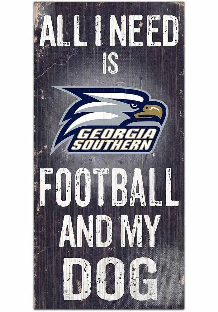 Georgia Southern Eagles Football and My Dog Sign - Blue