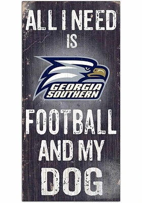 Georgia Southern Eagles Football and My Dog Sign - Blue