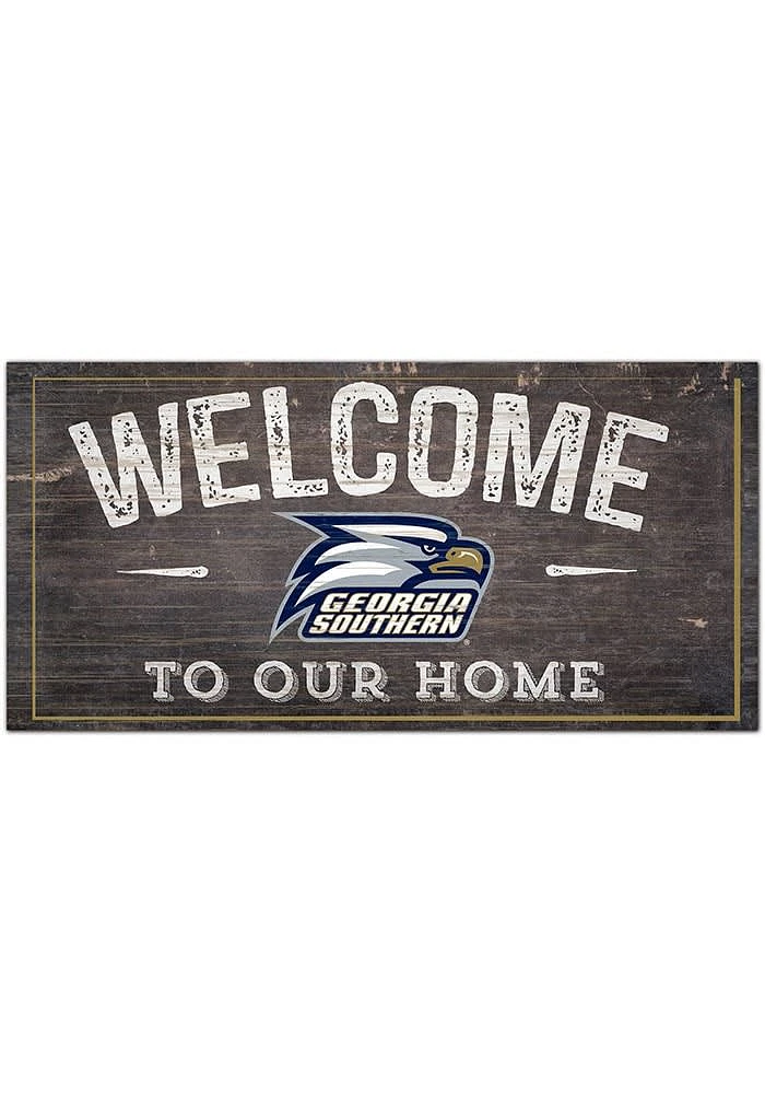 Georgia Southern Eagles Welcome Distressed Sign - Blue