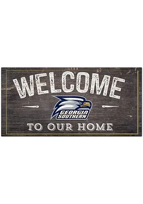 Georgia Southern Eagles Welcome Distressed Sign - Blue
