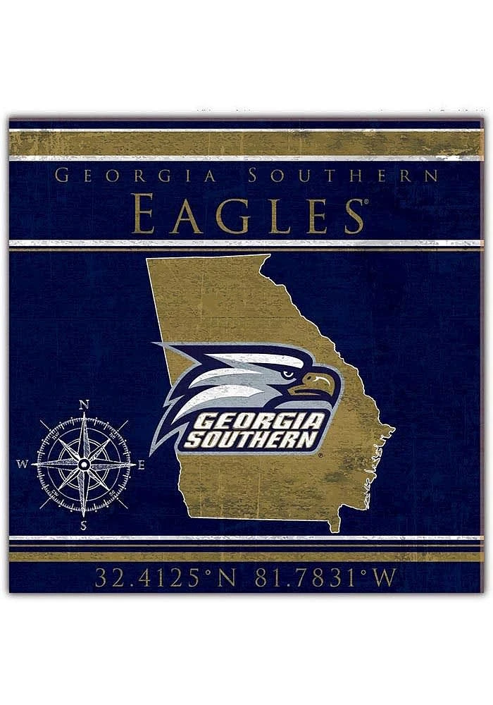 Georgia Southern Eagles Coordinates Sign - Blue