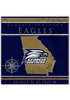 Georgia Southern Eagles Coordinates Sign - Blue