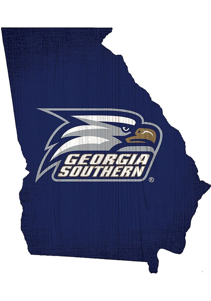 Georgia Southern Eagles State Cutout Sign - Blue