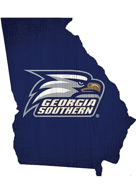 Georgia Southern Eagles State Cutout Sign - Blue