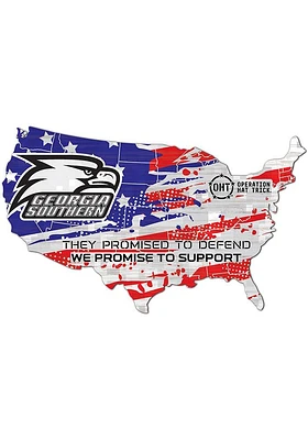 Georgia Southern Eagles OHT USA Shape Cutout Sign - Blue