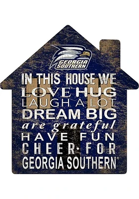 Georgia Southern Eagles 12 inch House Sign - Blue