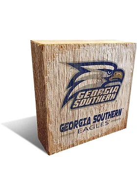 Georgia Southern Eagles Logo Block Sign - Blue