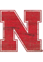 Nebraska Cornhuskers Distressed Logo Cutout Sign - Red
