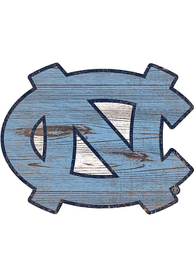 North Carolina Tar Heels Distressed Logo Cutout Sign - Blue