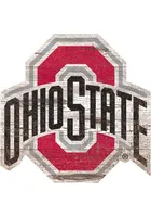 Ohio State Buckeyes Distressed Logo Cutout Sign