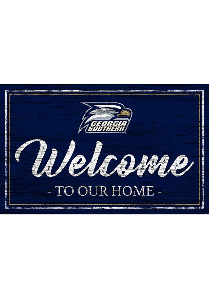 Georgia Southern Eagles Team Welcome 11x19 Sign - Blue