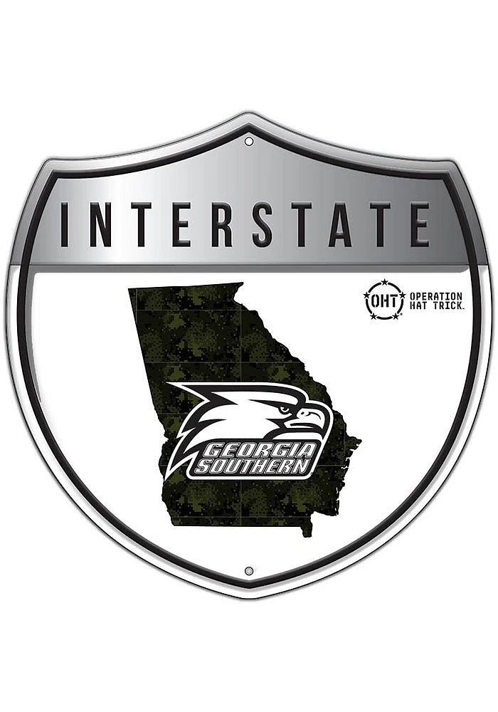 Georgia Southern Eagles 24in OHT Camo Interstate Sign - Blue