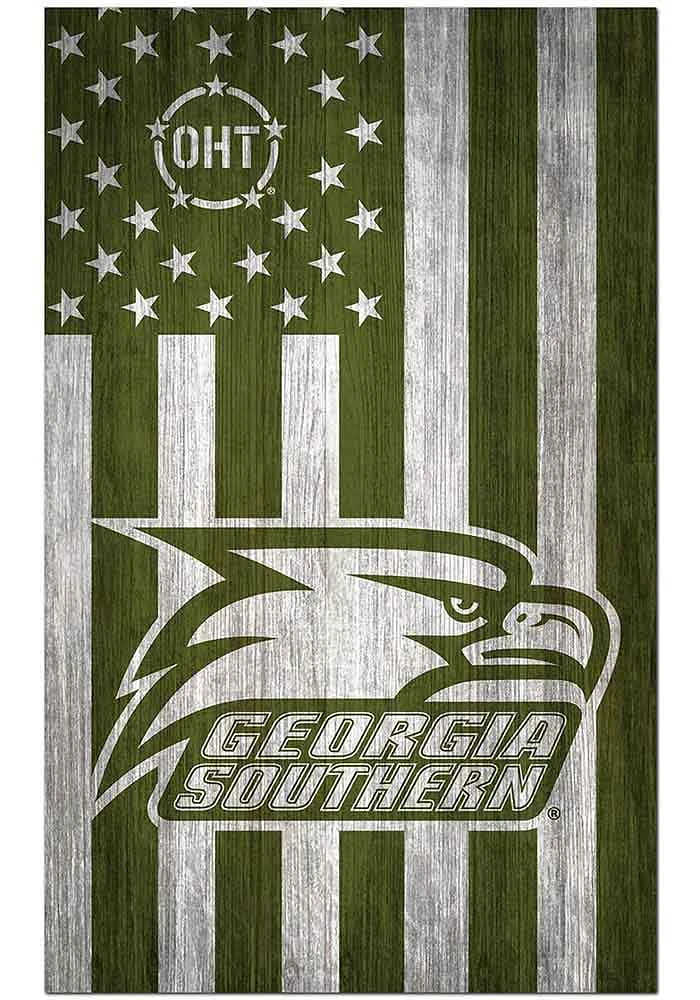 Georgia Southern Eagles 11x19 OHT Military Flag Sign - Blue