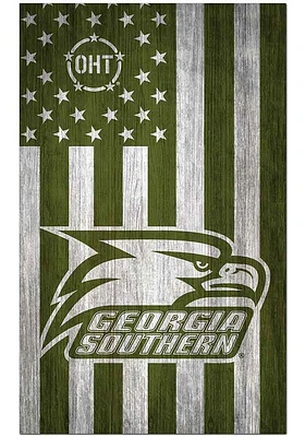 Georgia Southern Eagles 11x19 OHT Military Flag Sign - Blue