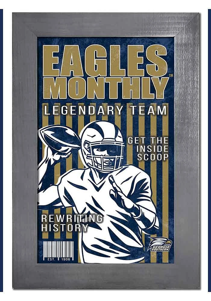 Georgia Southern Eagles 11x19 Framed Monthly Sign - Blue